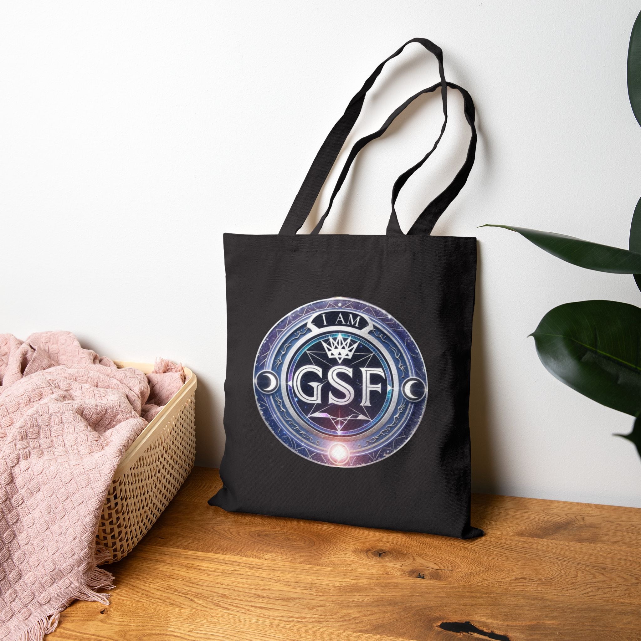 I Am God, Sovereign, Free Emblem - Galactic Tote Bag