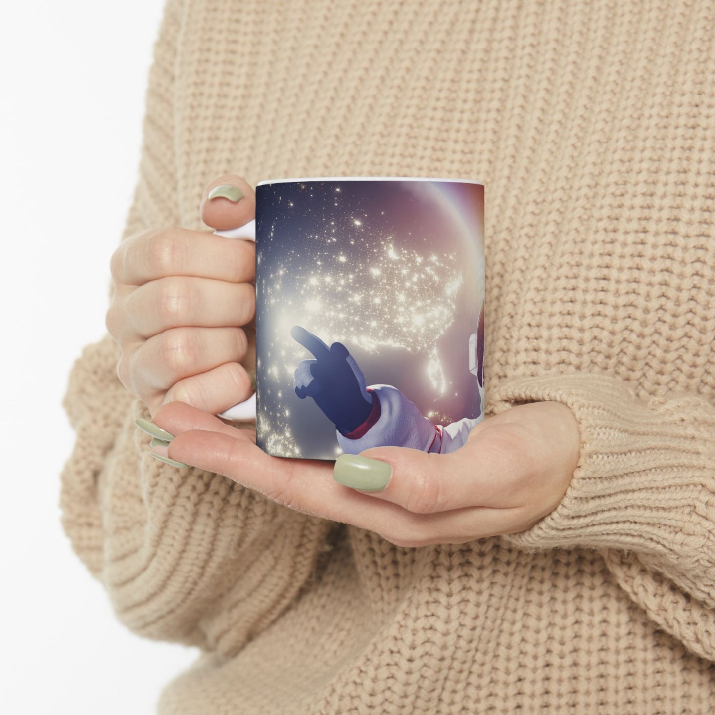 Astronaut Floating - "Not From Here" - Ceramic Mug, (11oz, 15oz)