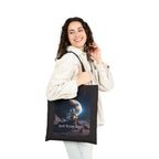 "Not from Here" Astronaut Gazing Back at Earth - Galactic Outer Space Tote Bag