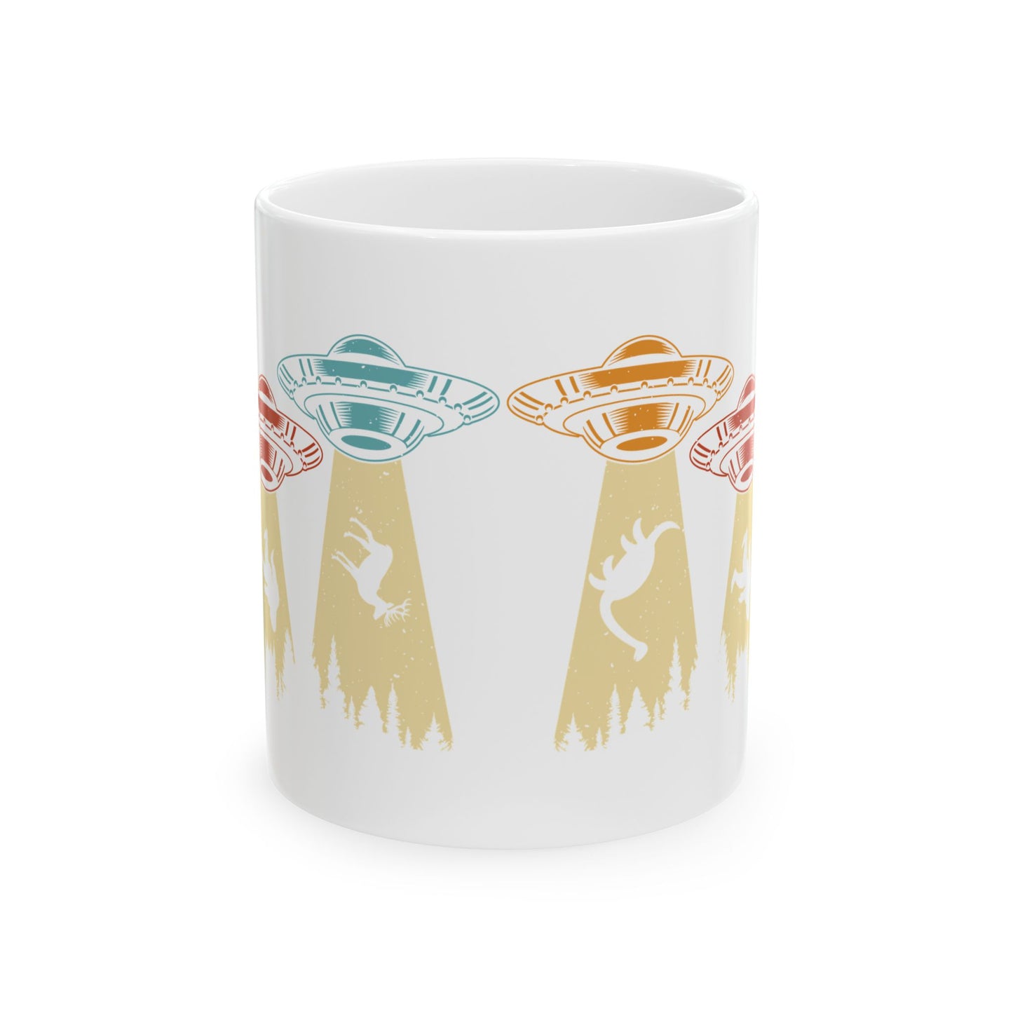 Beam Me Up - UFO's - White Ceramic Mug, (11oz, 15oz)