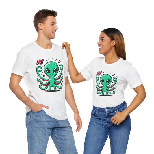 Cute Alien Companion - Multi-Colors Unisex T-Shirt