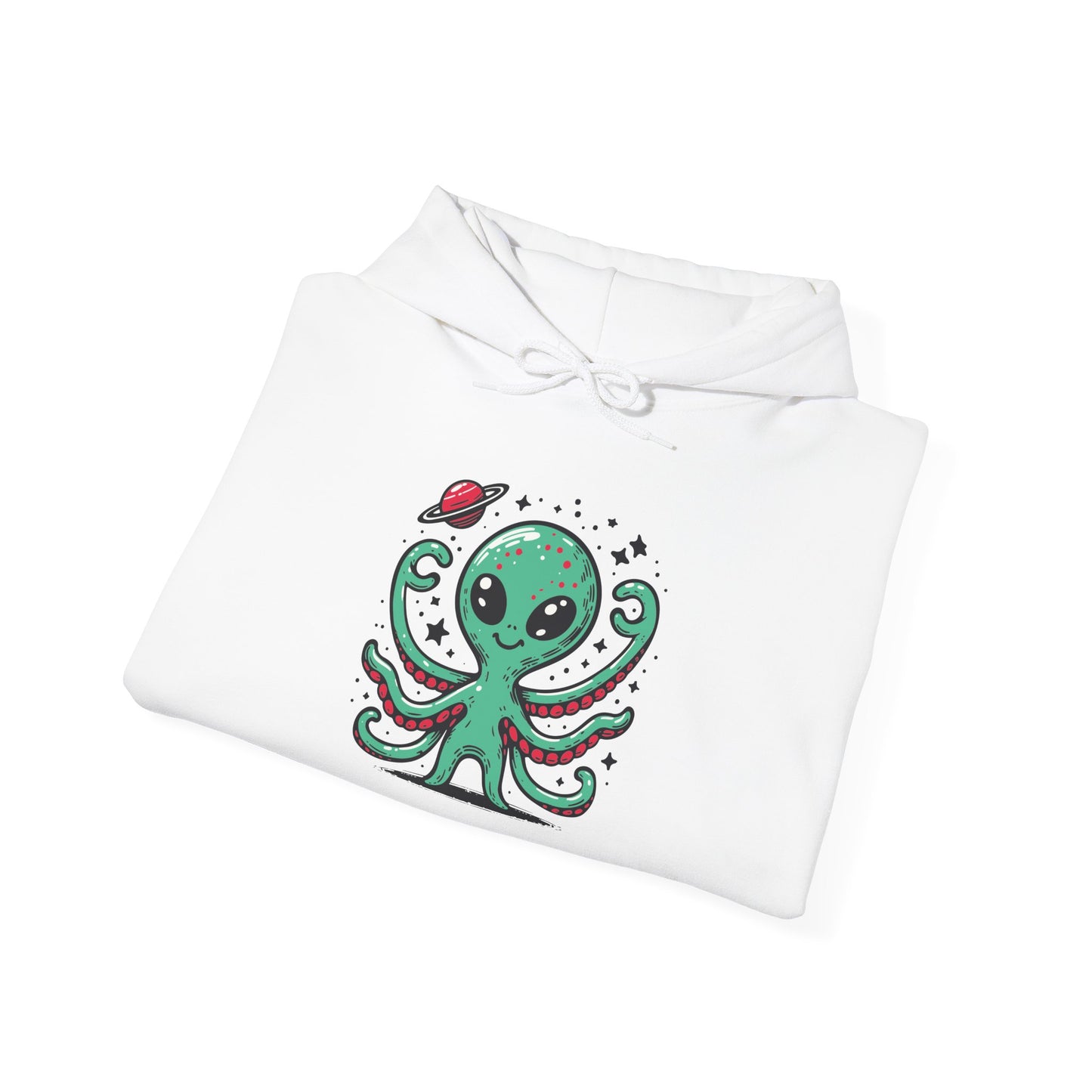 Cute Alien Companion - Multi-Colors Unisex Hoodie