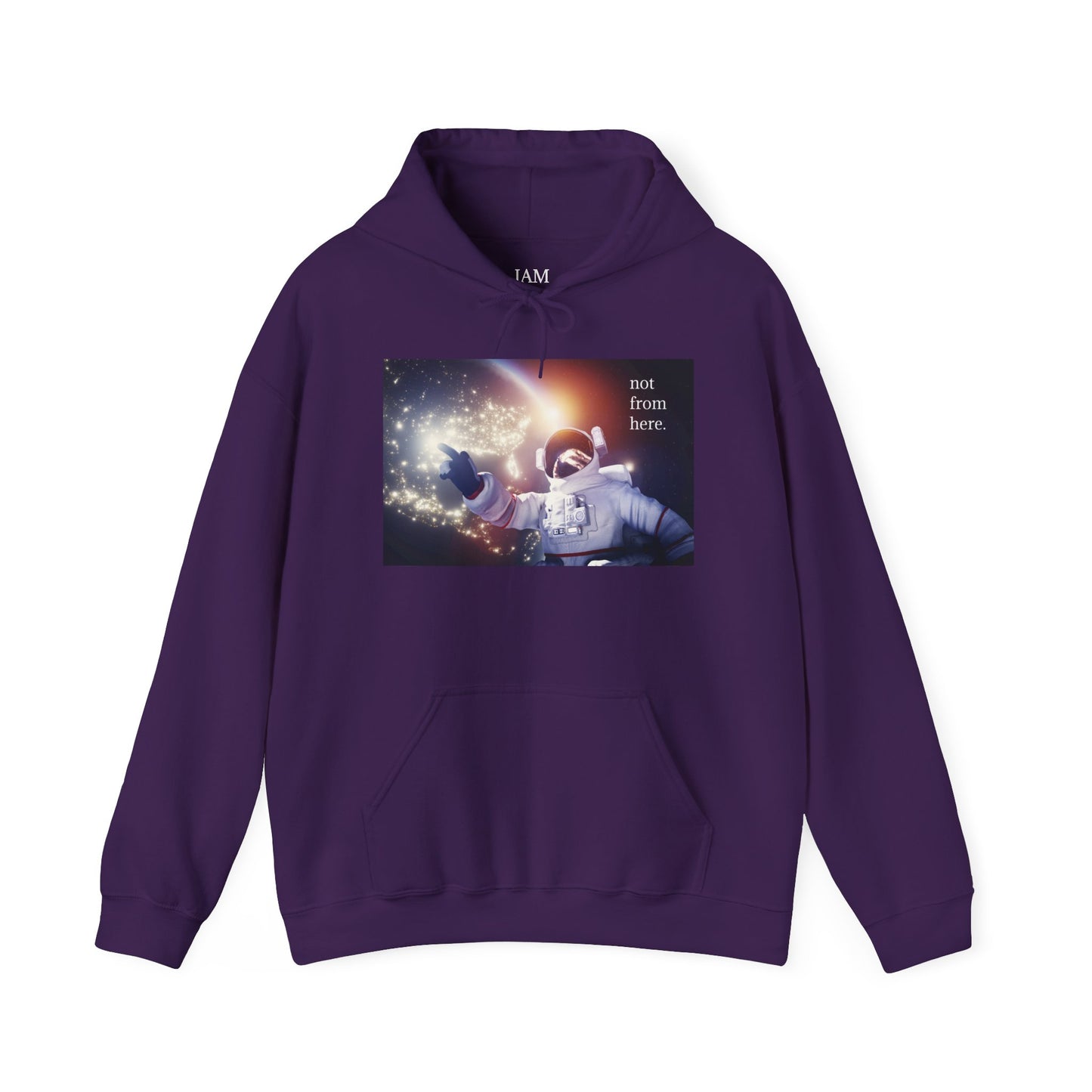 Astronaut Floating - "Not From Here" - Multi-Colors Unisex Hoodie