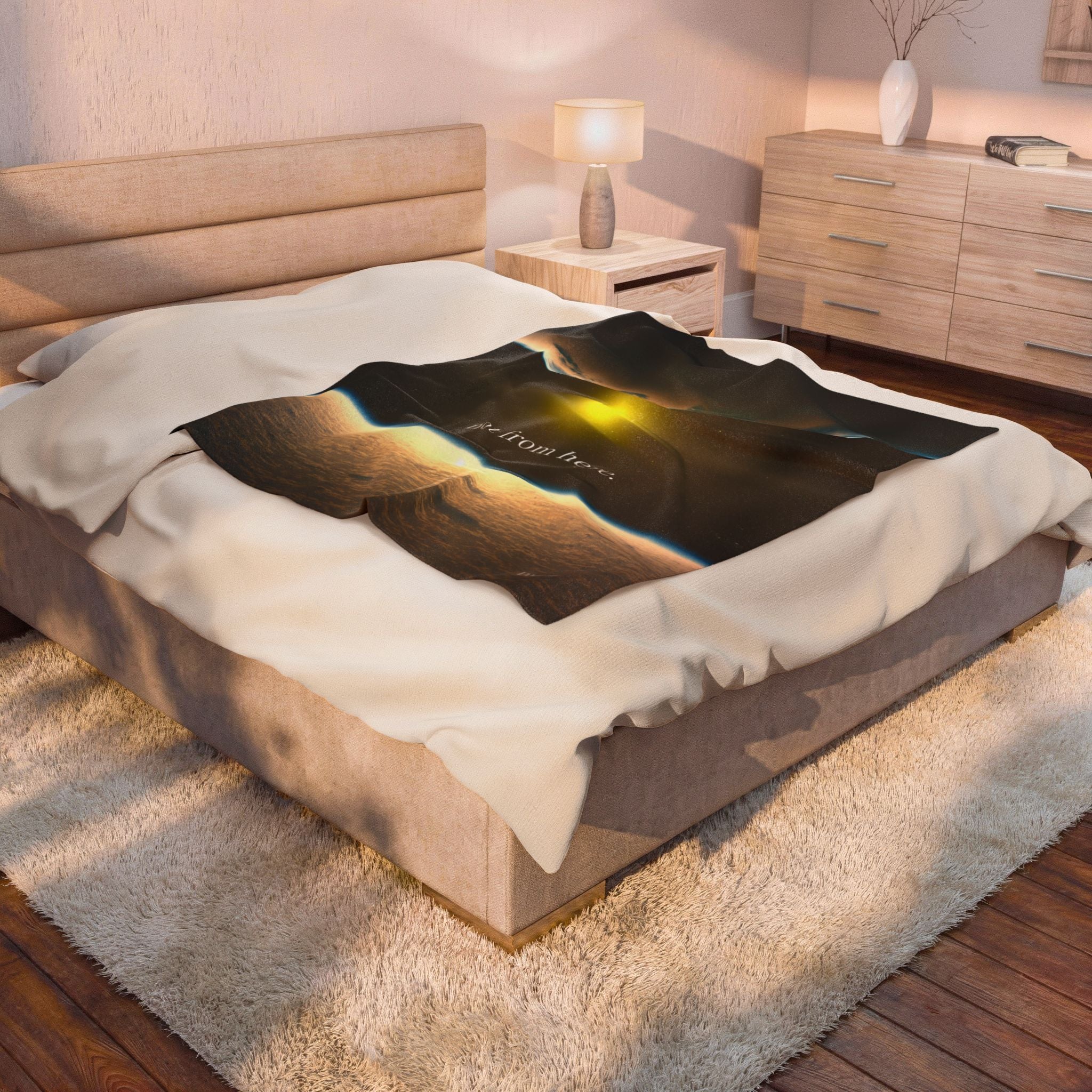 "Not From Here" Sun, Moon & Earth - Galactic Outer Space Blanket
