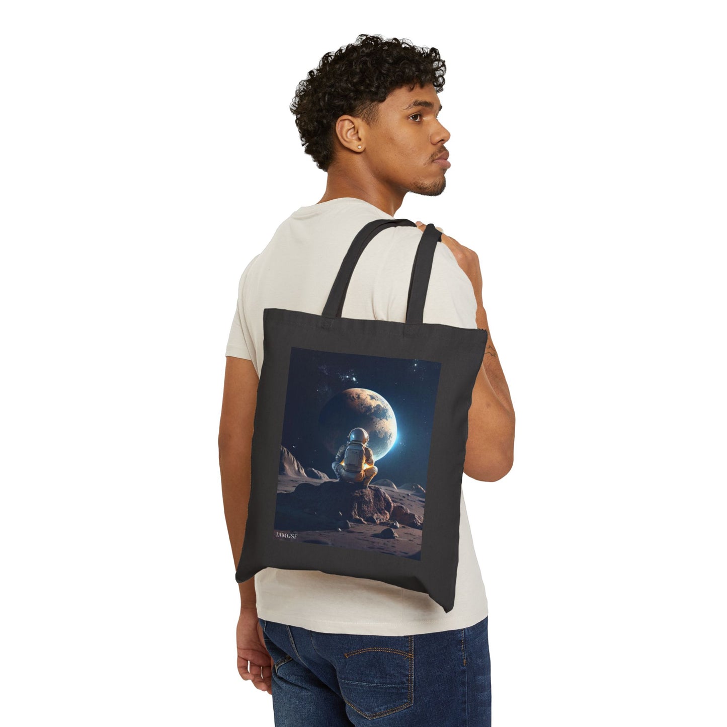 Astronaut Gazing Back at Earth - Galactic Outer Space Tote Bag