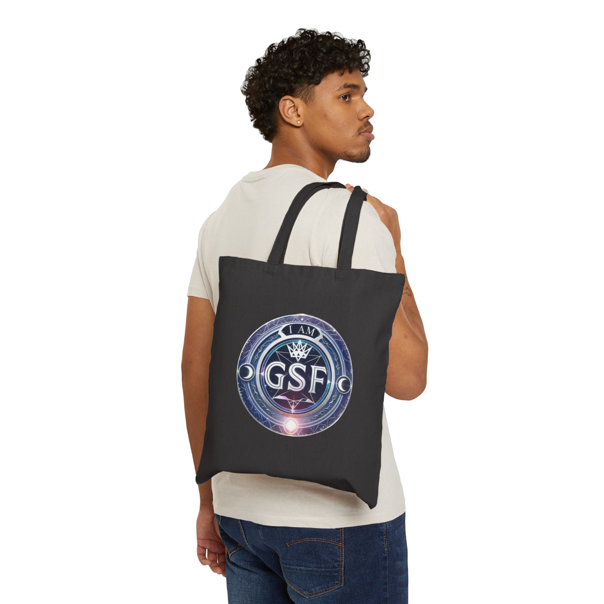 I Am God, Sovereign, Free Emblem - Galactic Tote Bag