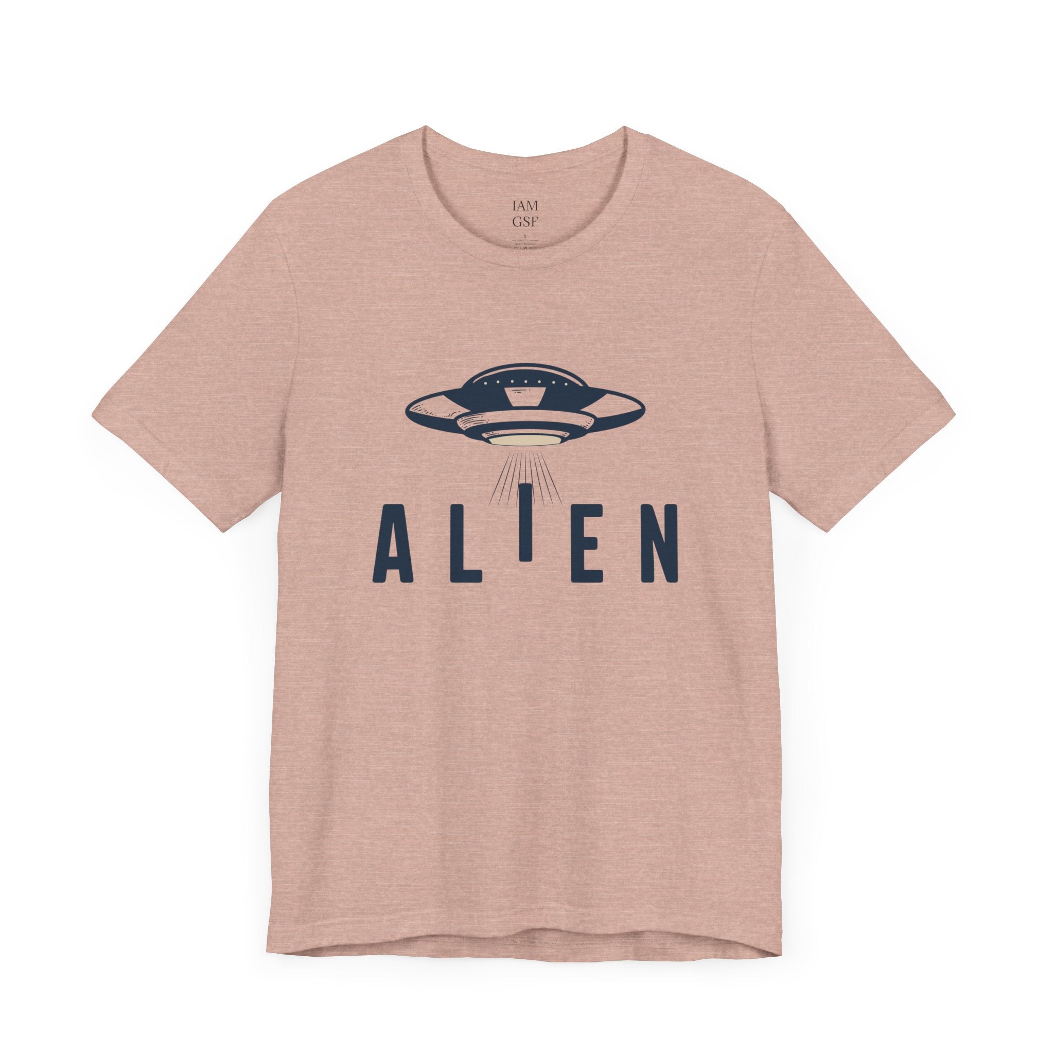 Alien with UFO - Multi-Colors Unisex T-Shirt