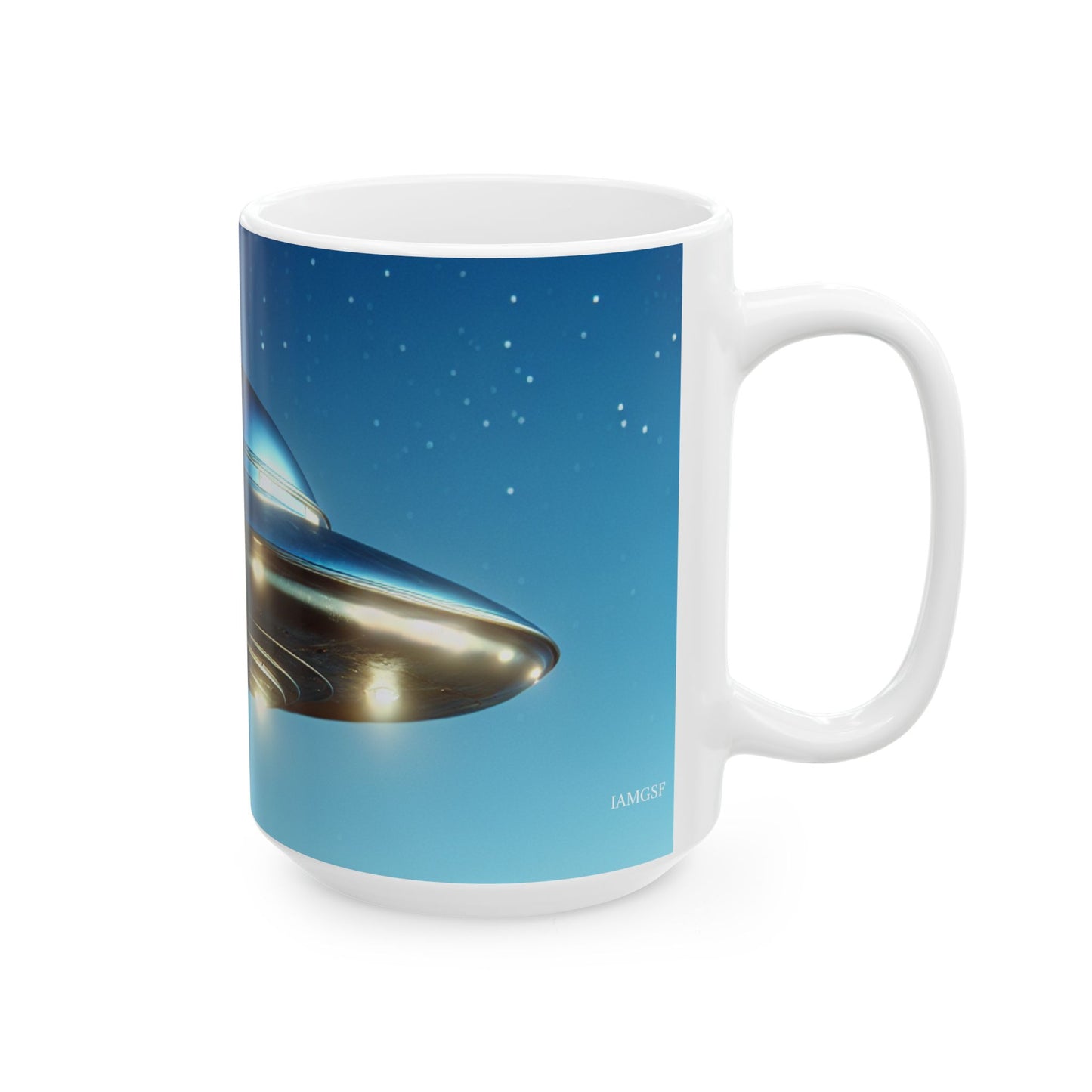 "Not From Here" UFO - Ceramic Mug, (11oz, 15oz)