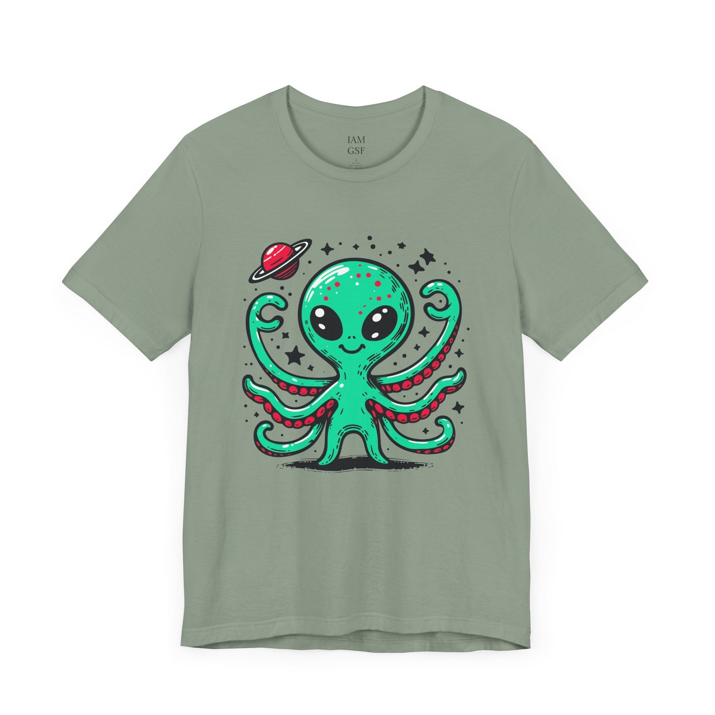 Cute Alien Companion - Multi-Colors Unisex T-Shirt