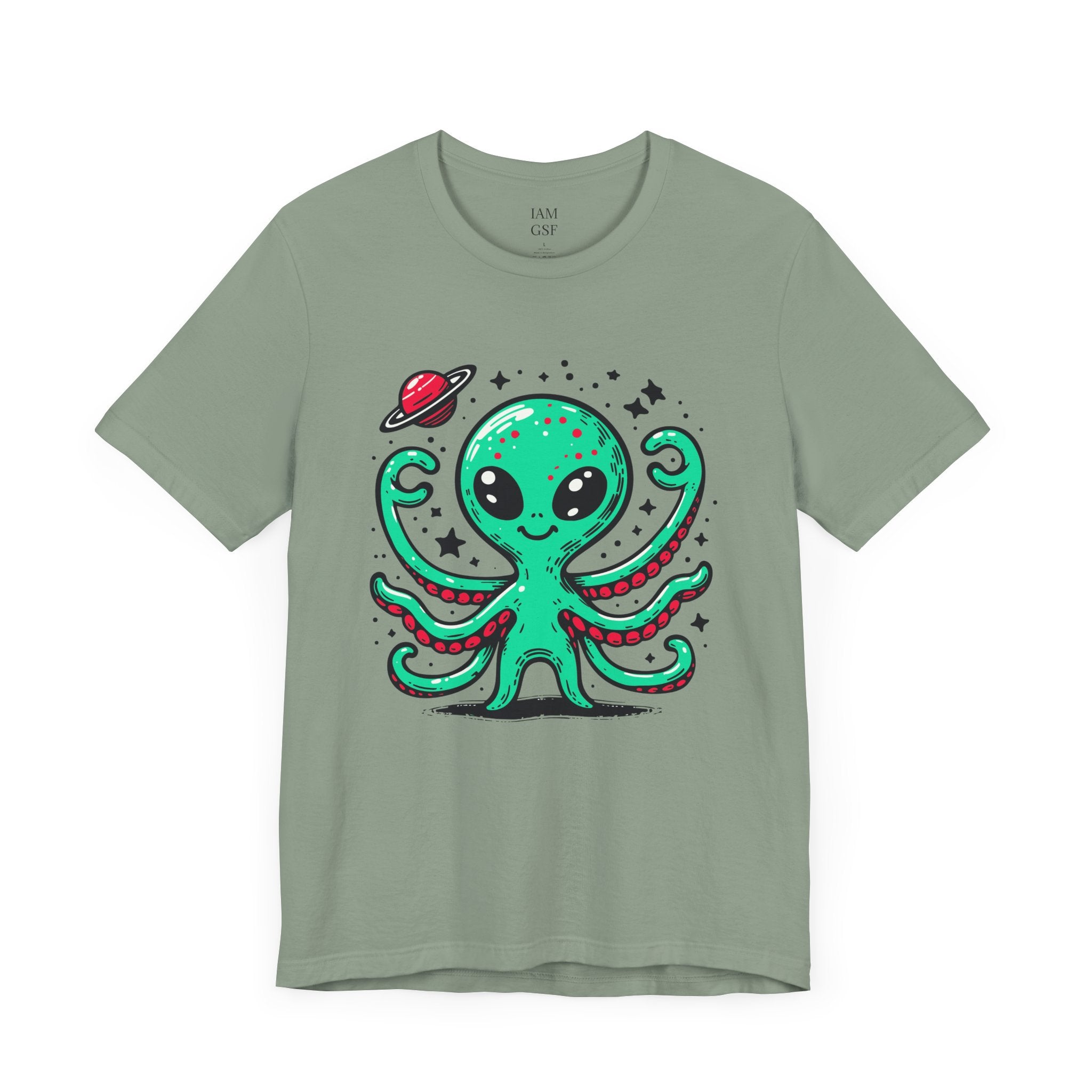 Cute Alien Companion - Multi-Colors Unisex T-Shirt