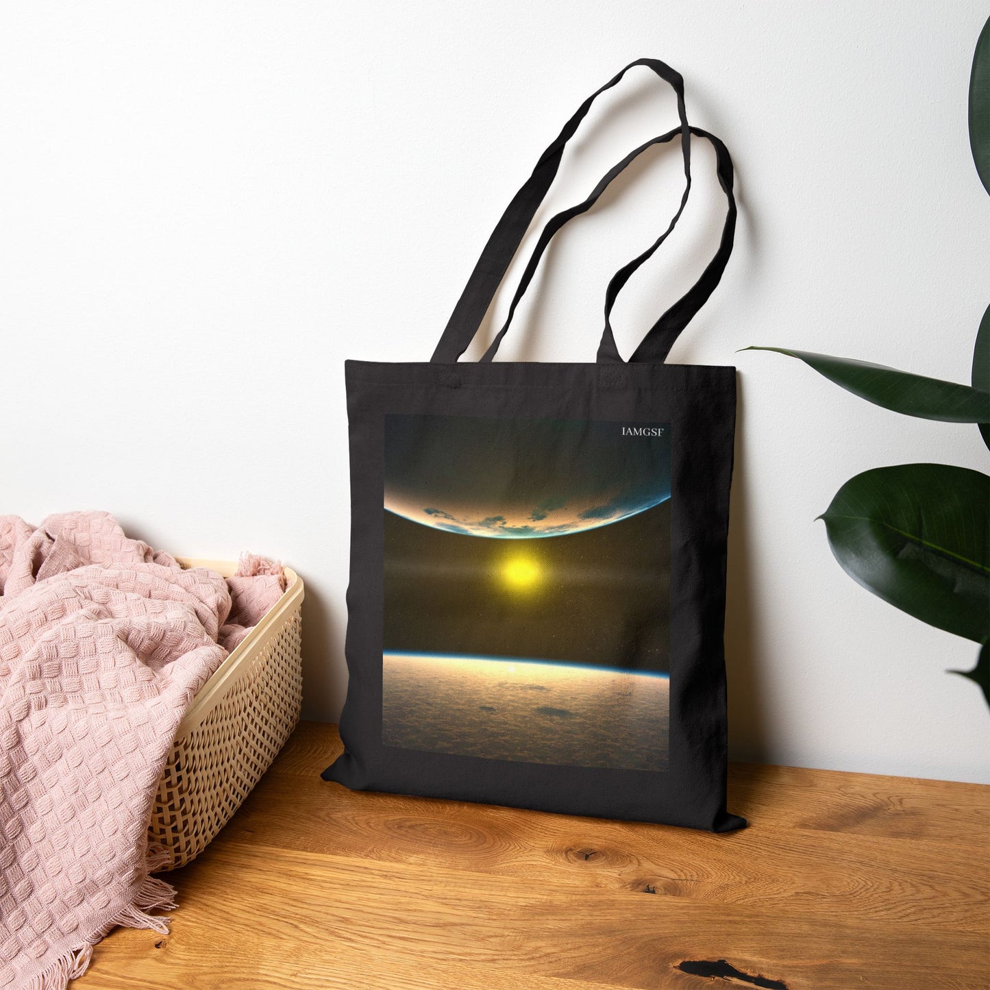 Sun, Moon and Earth -  Galactic Outer Space Tote Bag