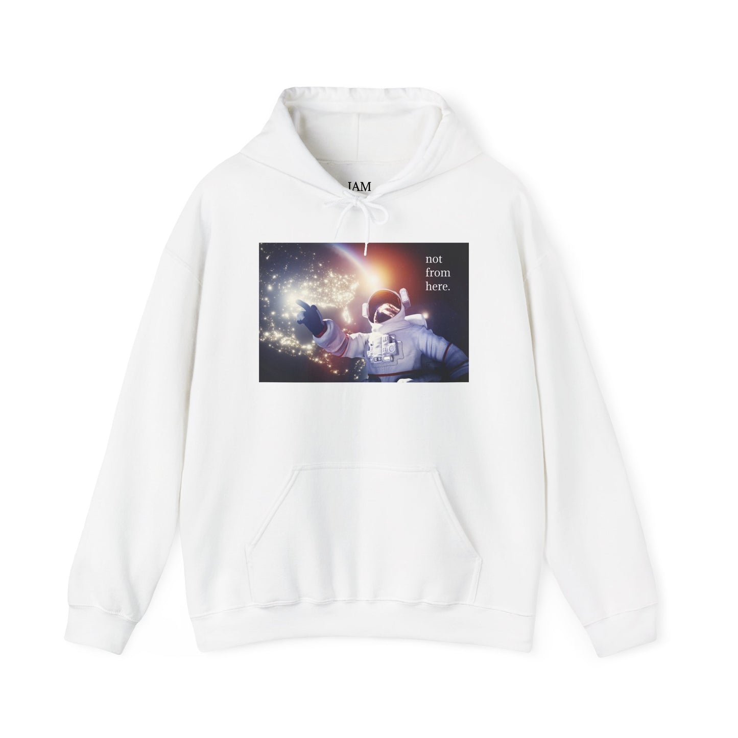 Astronaut Floating - "Not From Here" - Multi-Colors Unisex Hoodie