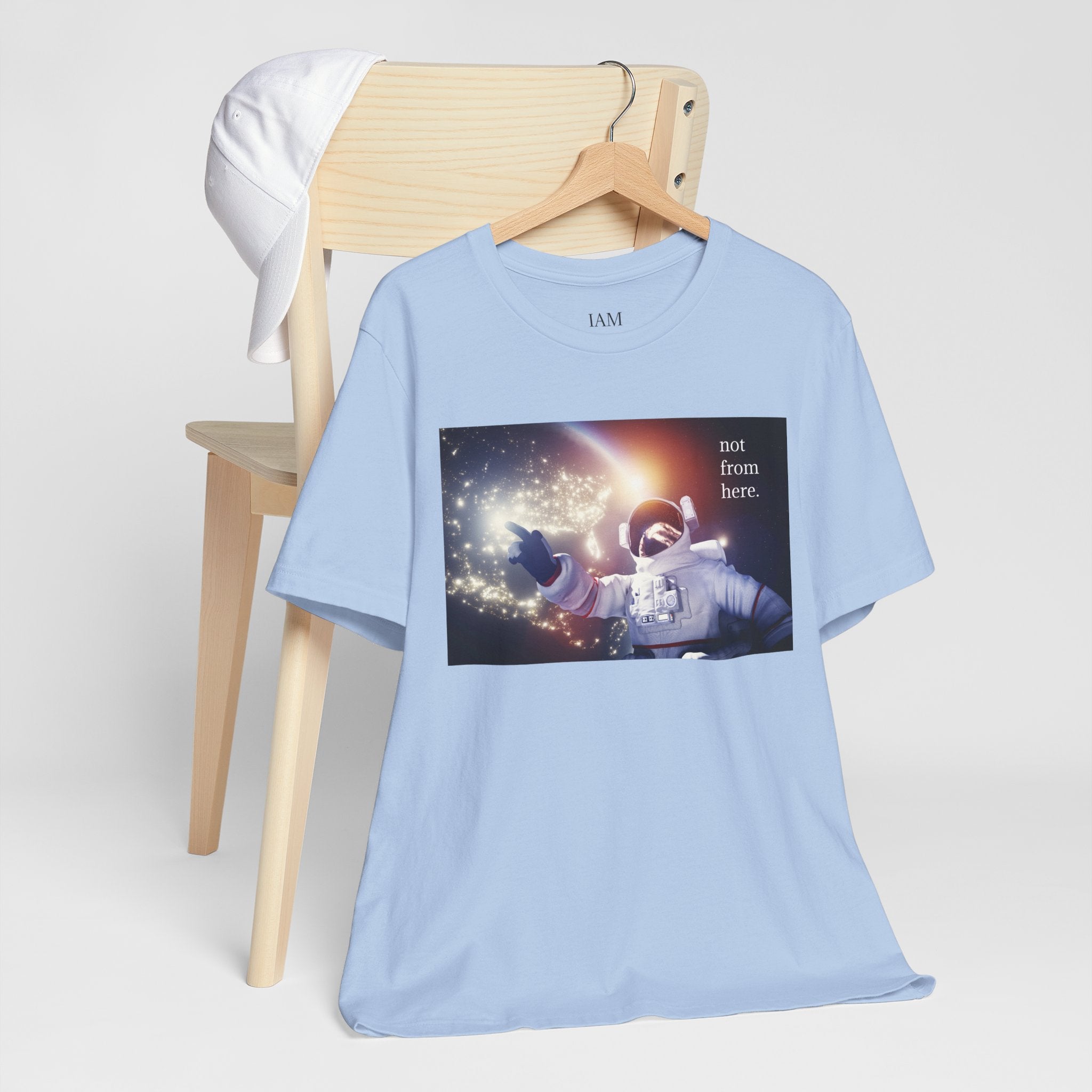 Astronaut Floating - "Not From Here" - Multi-Colors Unisex T-shirt