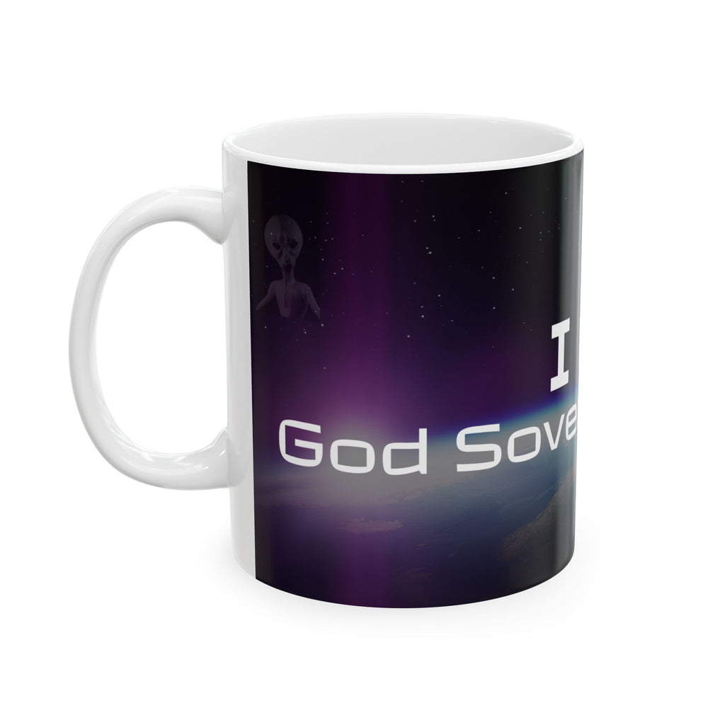 I Am God, Sovereign, Free - Computer Font Ceramic Mug, (11oz, 15oz)