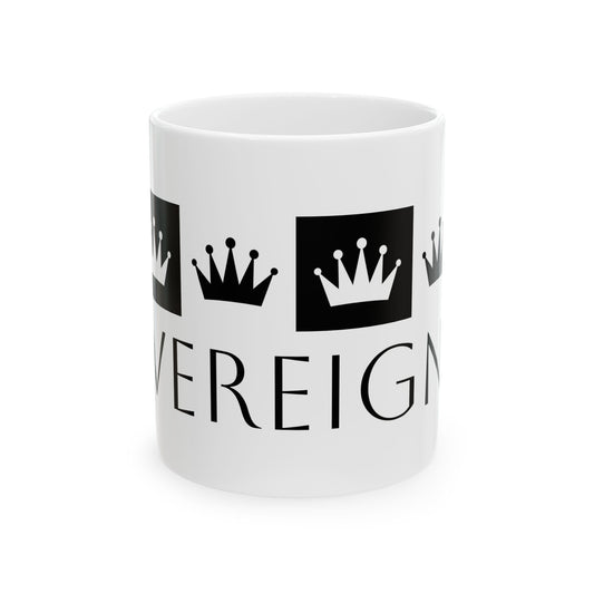Sovereign AF - White Ceramic Mug, (11oz, 15oz)