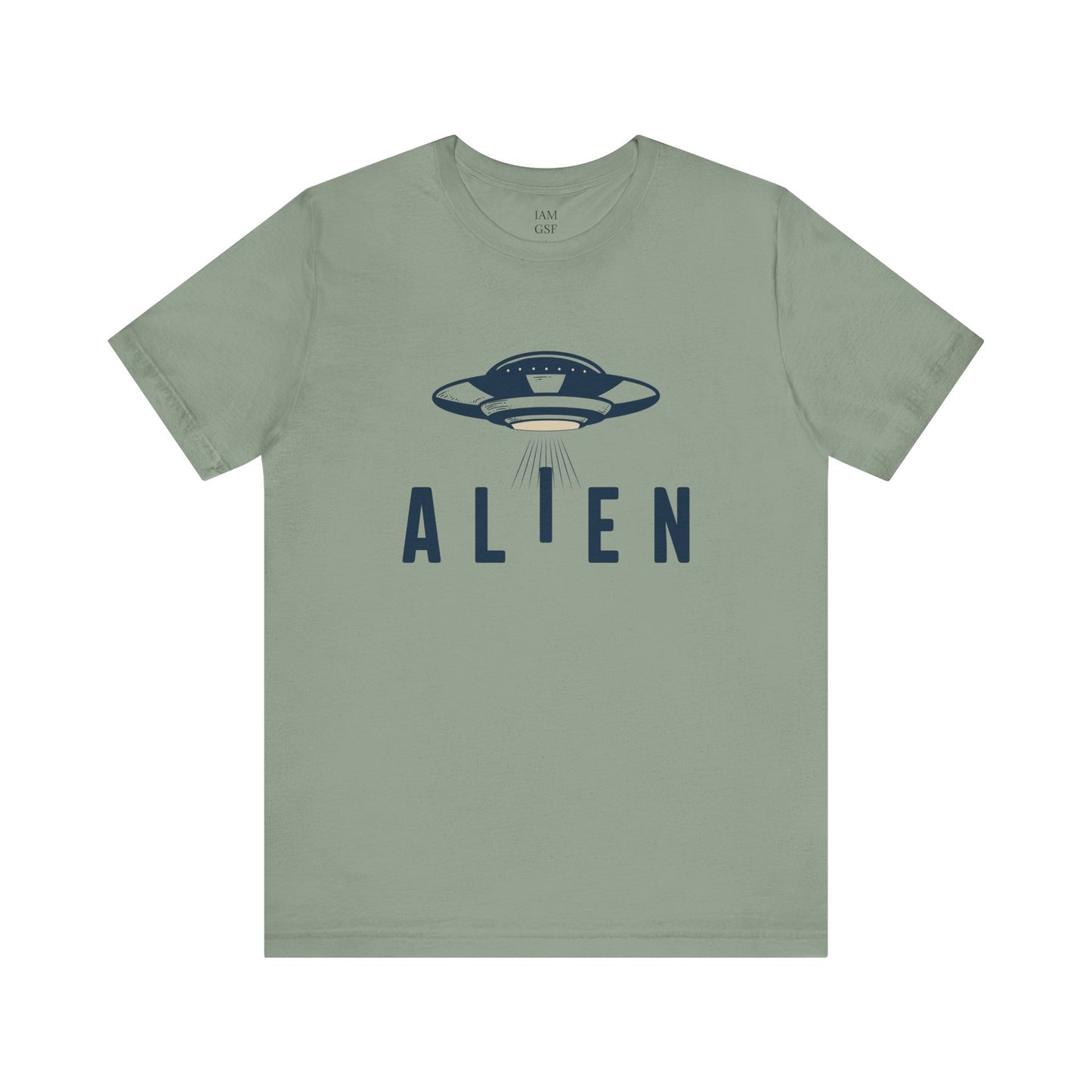 Alien with UFO - Multi-Colors Unisex T-Shirt