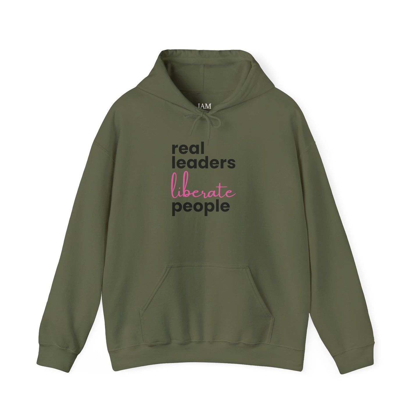 Real Leaders Liberate People - PINK TEXT - Gildon Unisex Hoodie