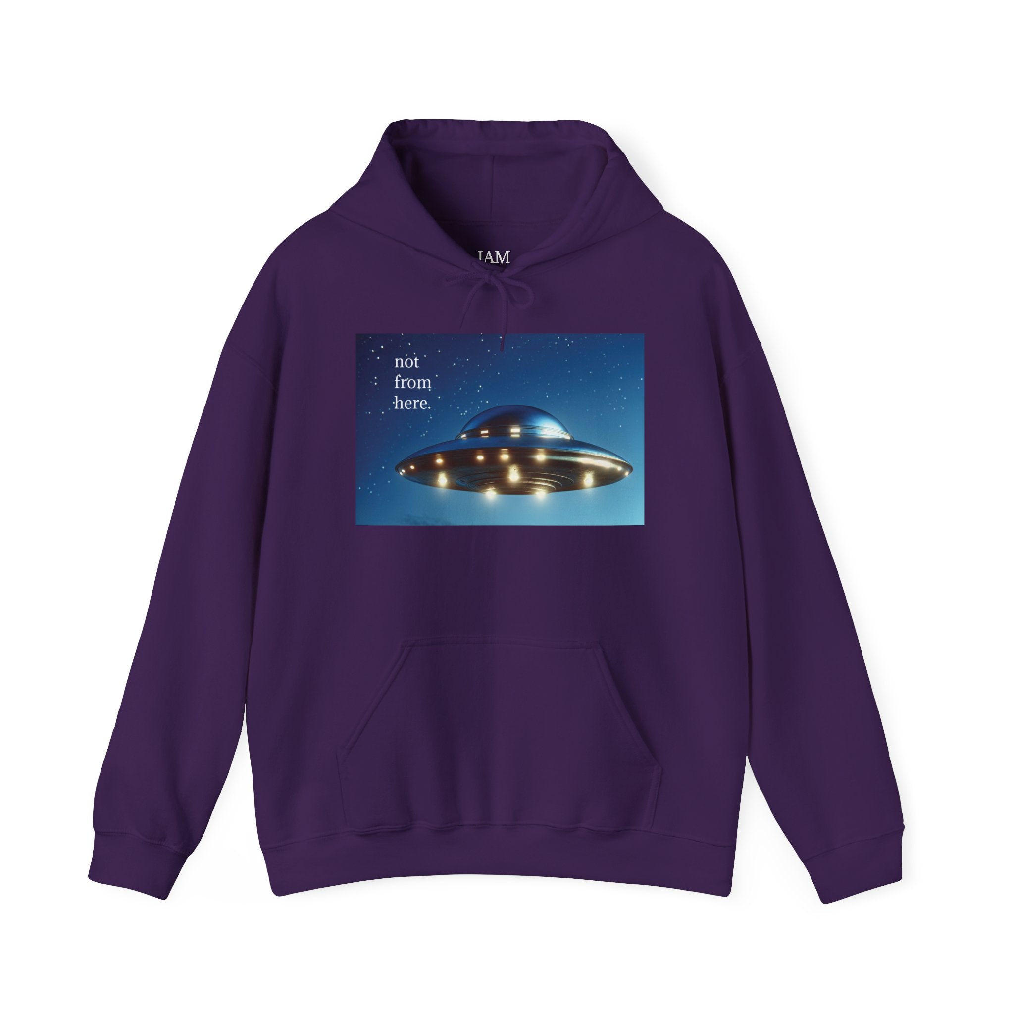 "Not From Here" UFO - Multi-Colors Unisex Hoodie