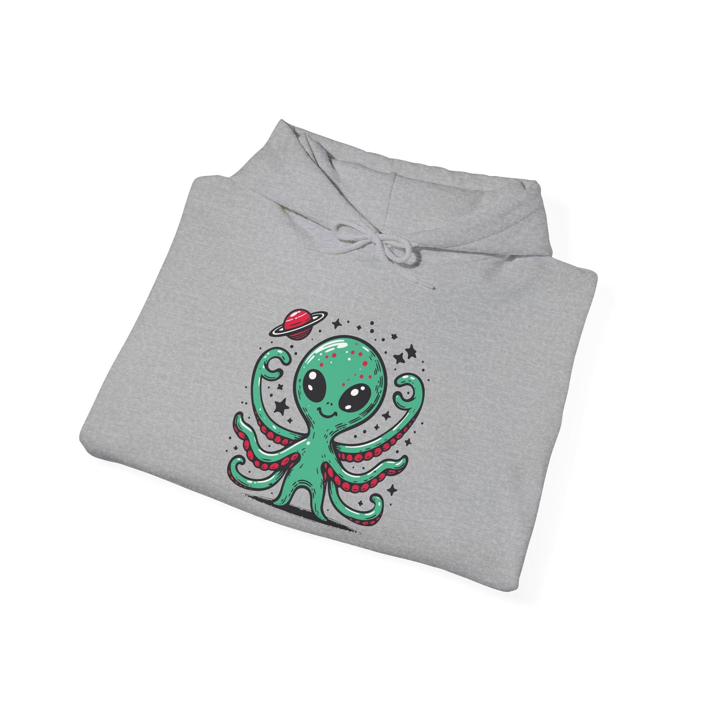 Cute Alien Companion - Multi-Colors Unisex Hoodie