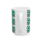 Cute Alien Pattern - White Ceramic Mug, (11oz, 15oz)