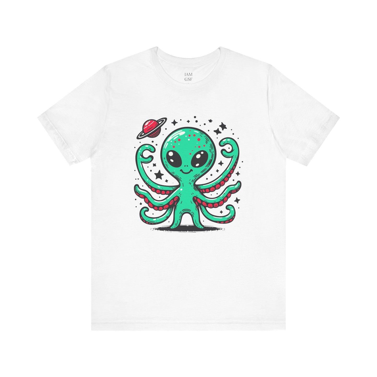 Cute Alien Companion - Multi-Colors Unisex T-Shirt