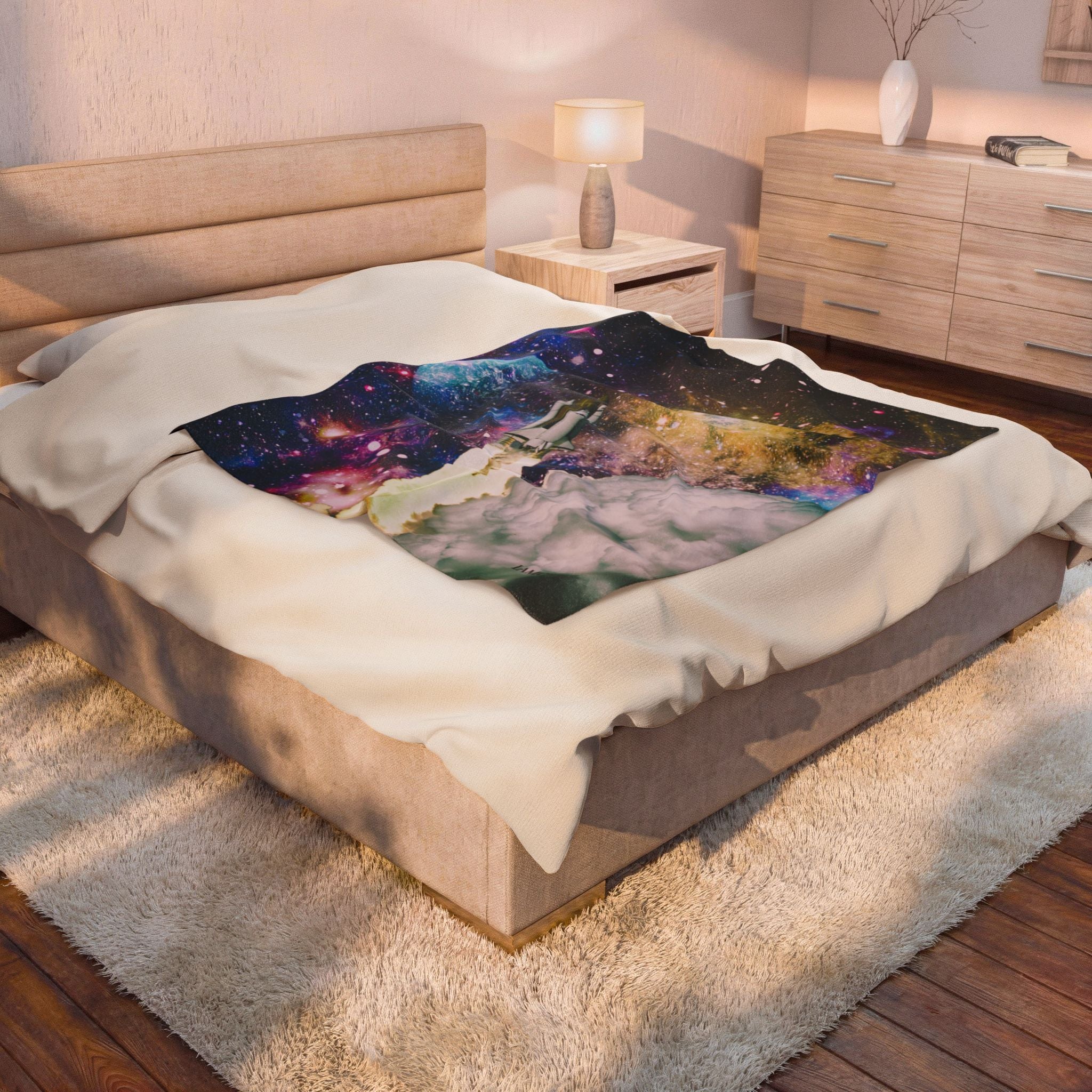 Cosmic Rocketship Launch- Galactic Outer Space Blanket