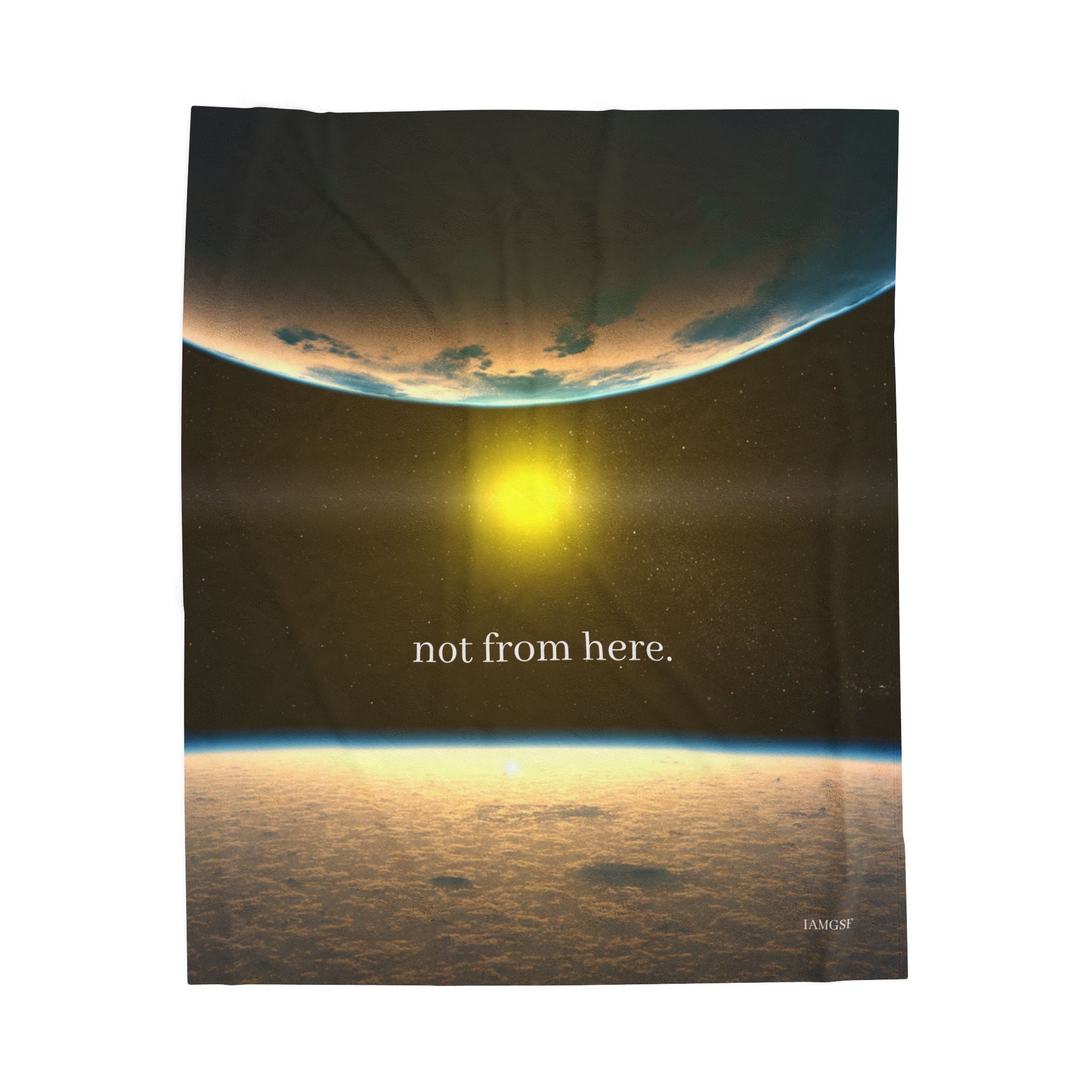 "Not From Here" Sun, Moon & Earth - Galactic Outer Space Blanket