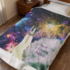 "Not From Here" Rocketship Launch - Galactic Outer Space Blanket