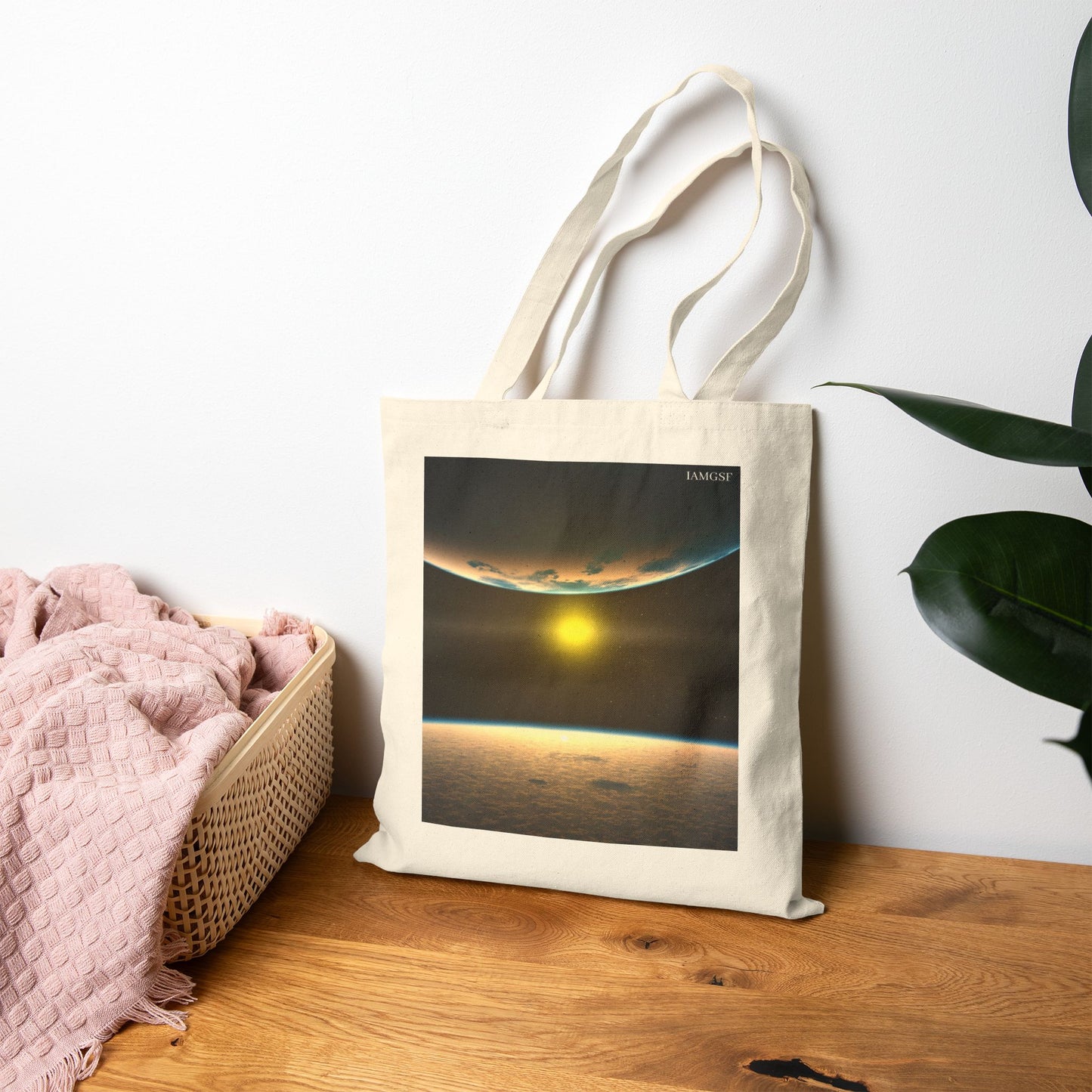 Sun, Moon and Earth -  Galactic Outer Space Tote Bag
