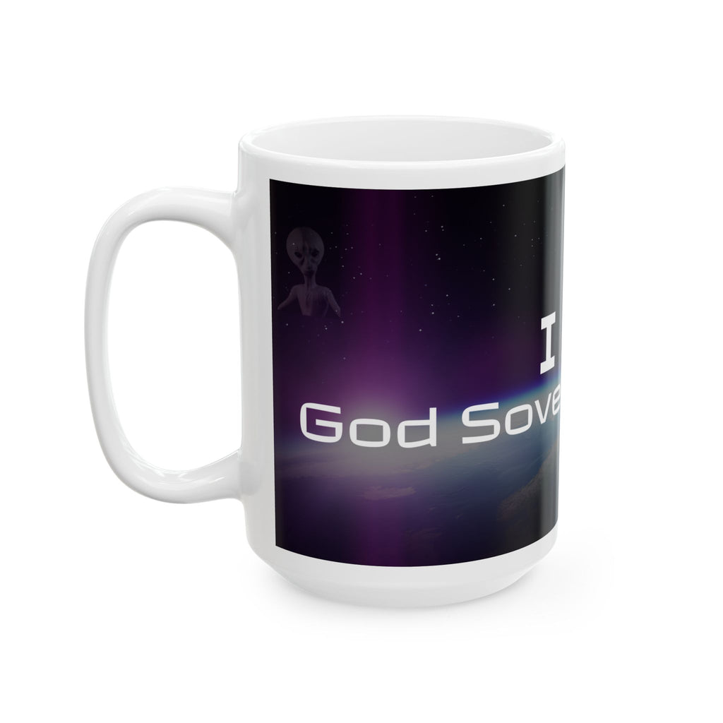 I Am God, Sovereign, Free - Computer Font Ceramic Mug, (11oz, 15oz)