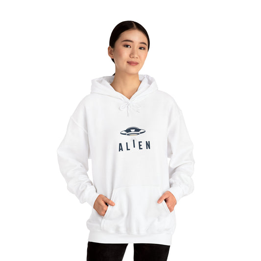 Alien with UFO - Multi-Colors Unisex Hoodie