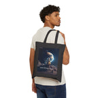 "Not from Here" Astronaut Gazing Back at Earth - Galactic Outer Space Tote Bag