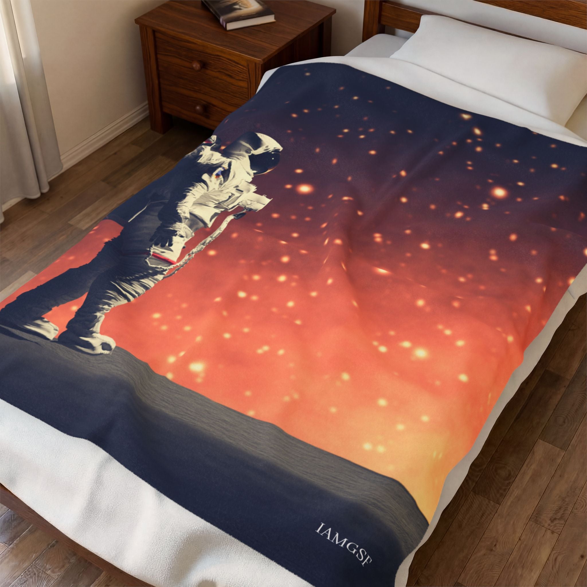 Solitary Explorer Astronaut - Galactic Outer Space Blanket