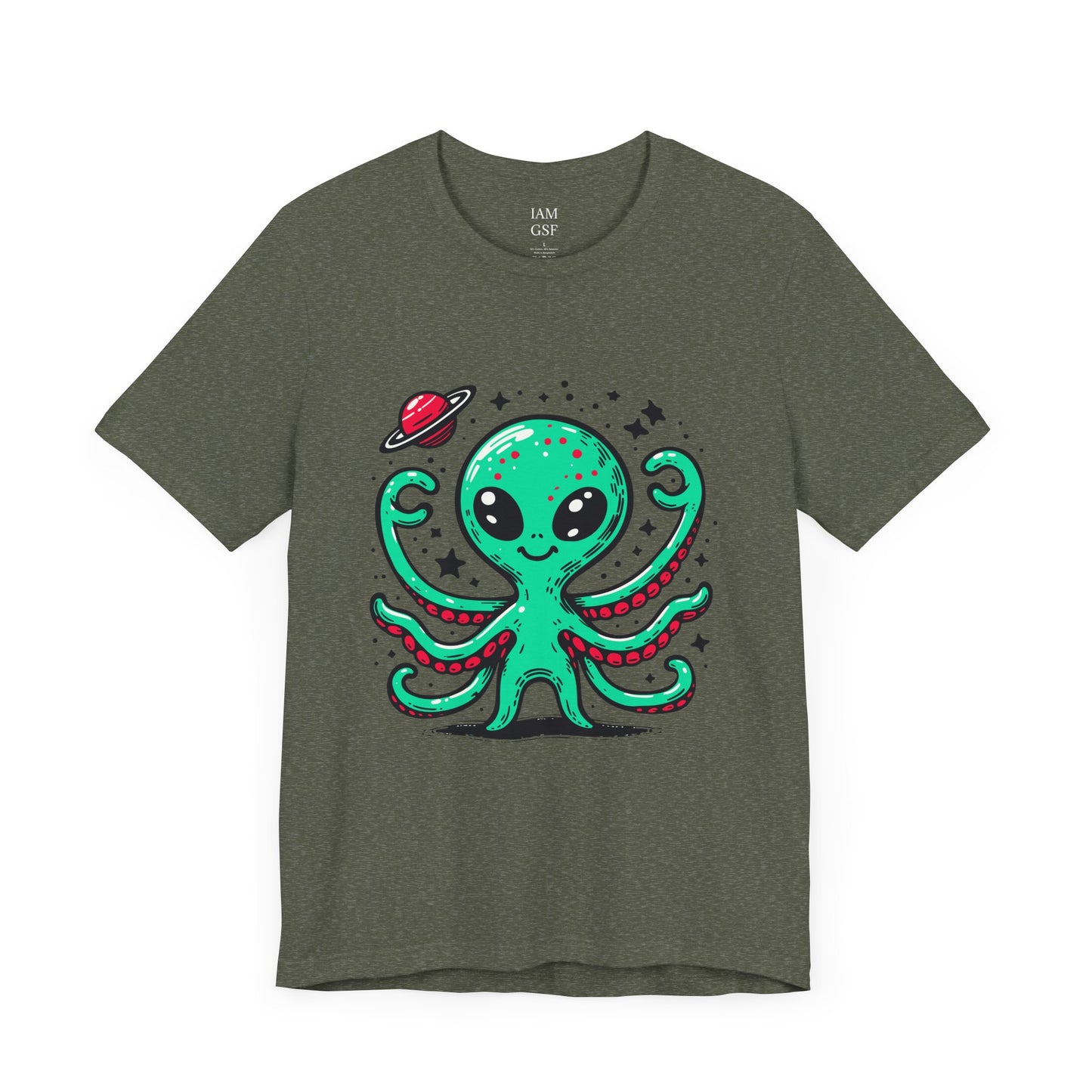 Cute Alien Companion - Multi-Colors Unisex T-Shirt