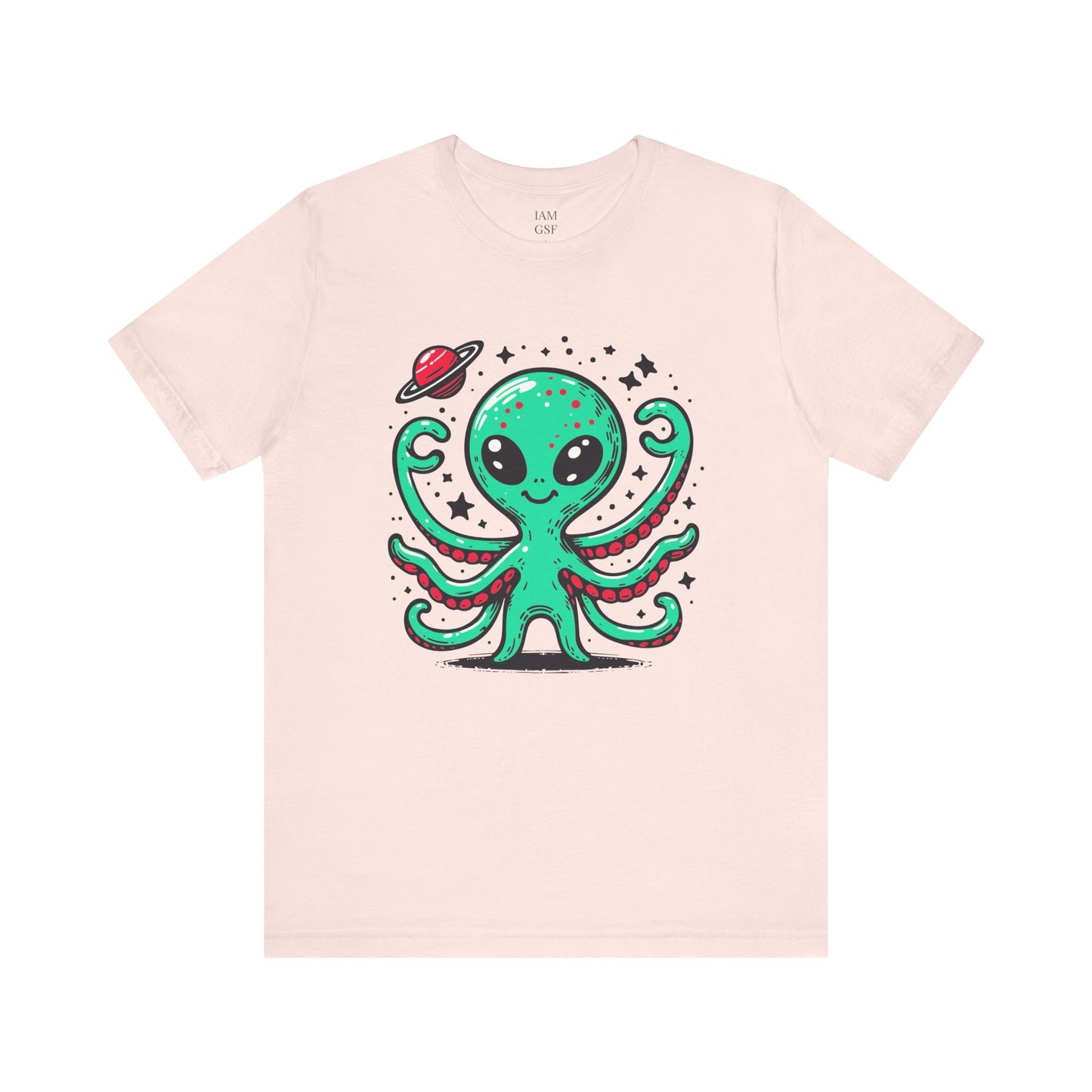 Cute Alien Companion - Multi-Colors Unisex T-Shirt