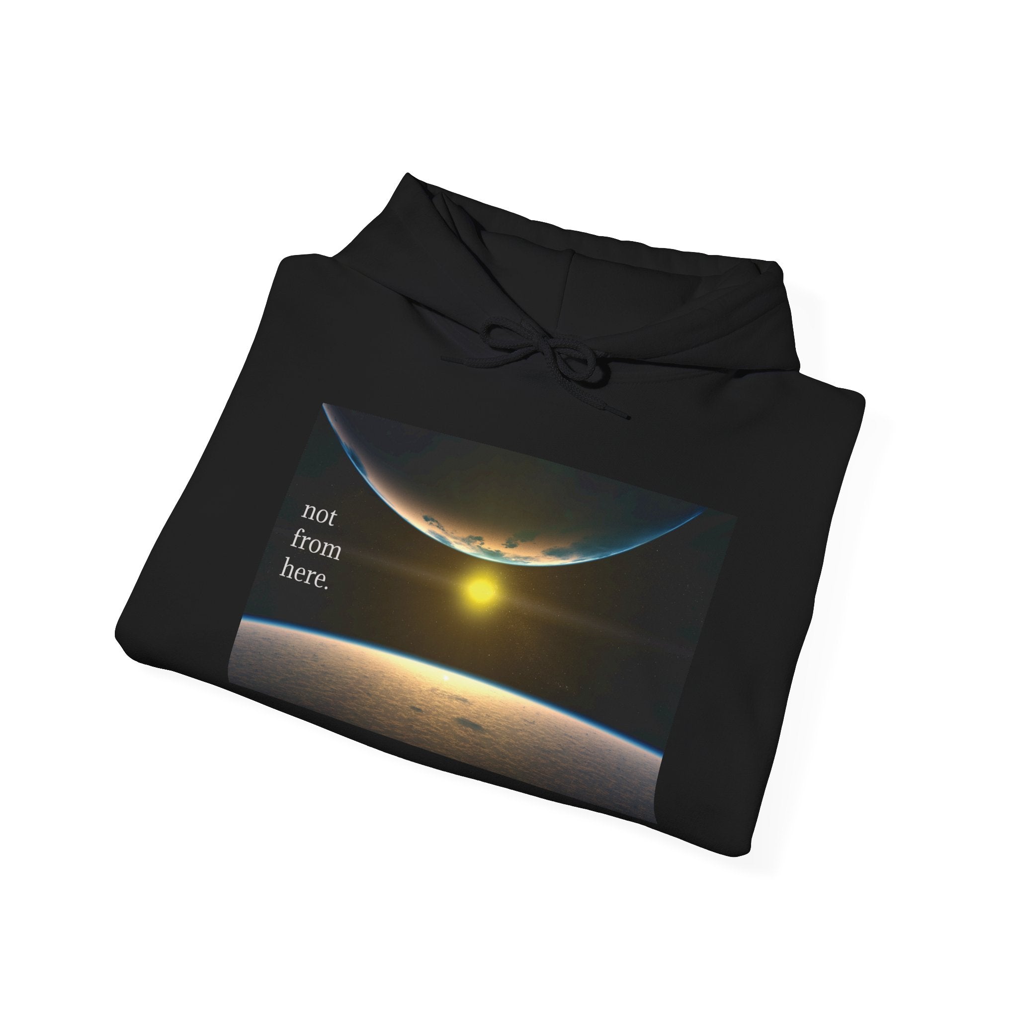 Outer Space - "Not From Here" - Multi-Colors Unisex Hoodie