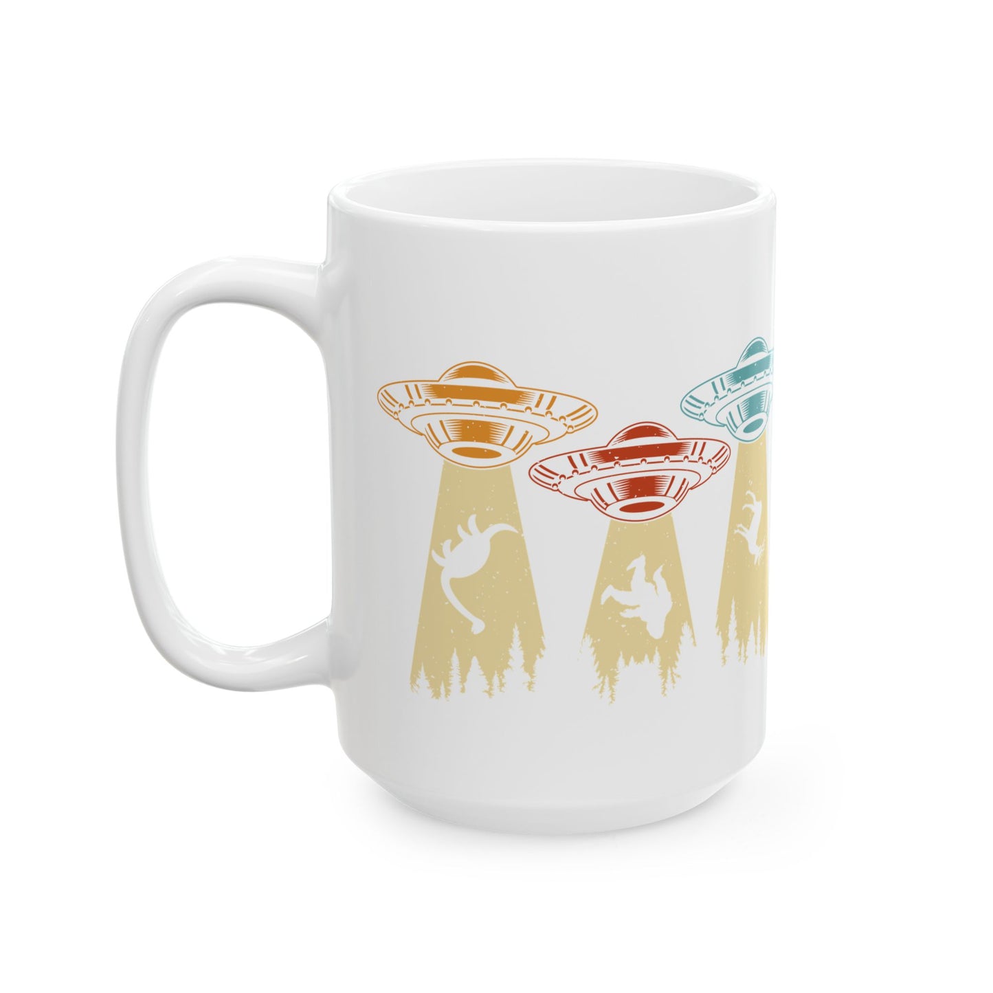 Beam Me Up - UFO's - White Ceramic Mug, (11oz, 15oz)