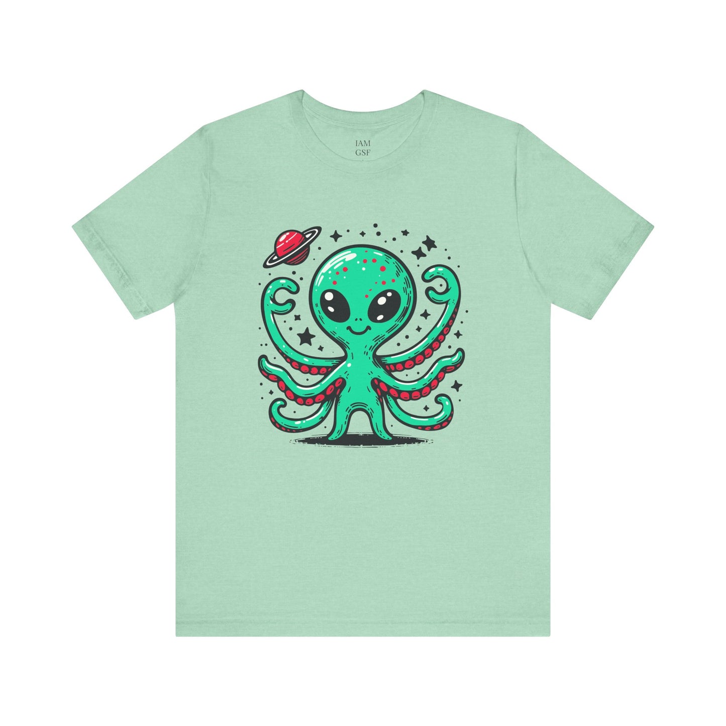 Cute Alien Companion - Multi-Colors Unisex T-Shirt