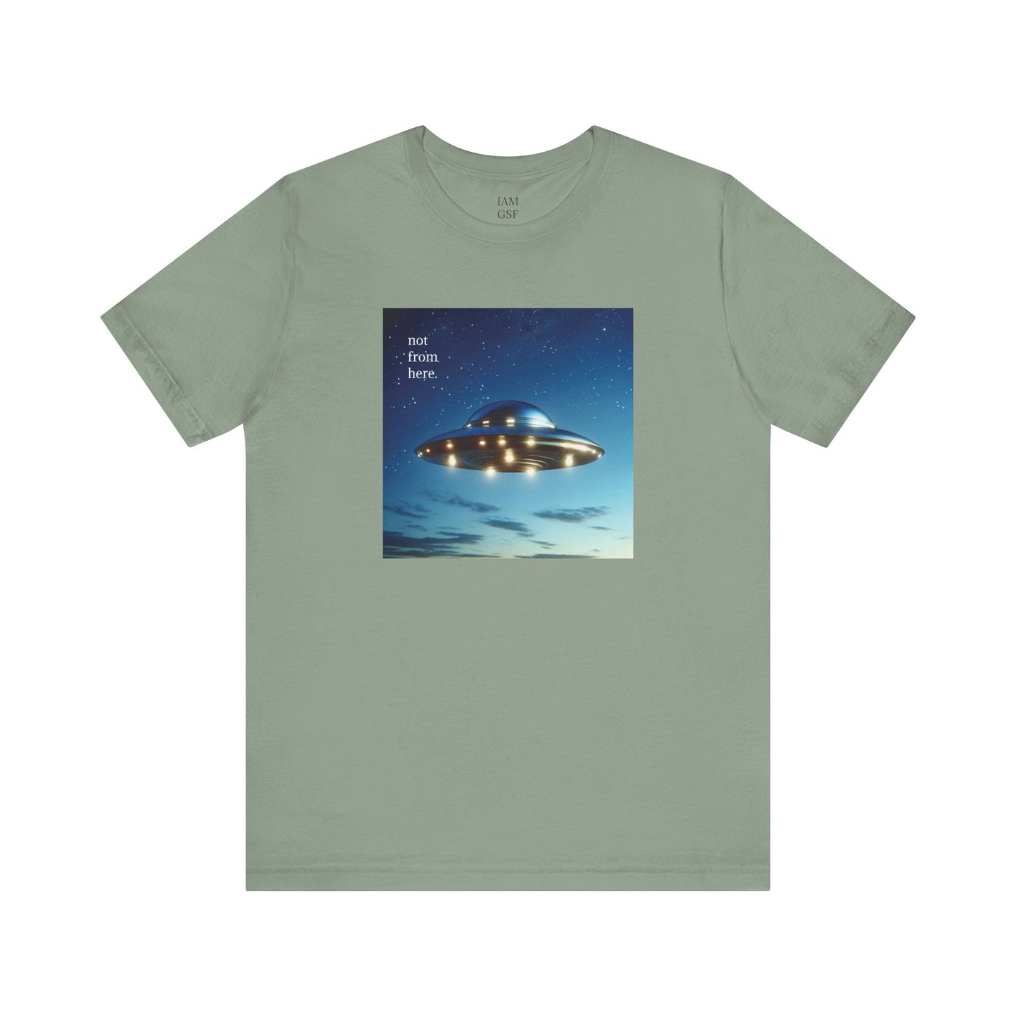 "Not From Here" UFO - Multi-Colors Unisex T-shirt