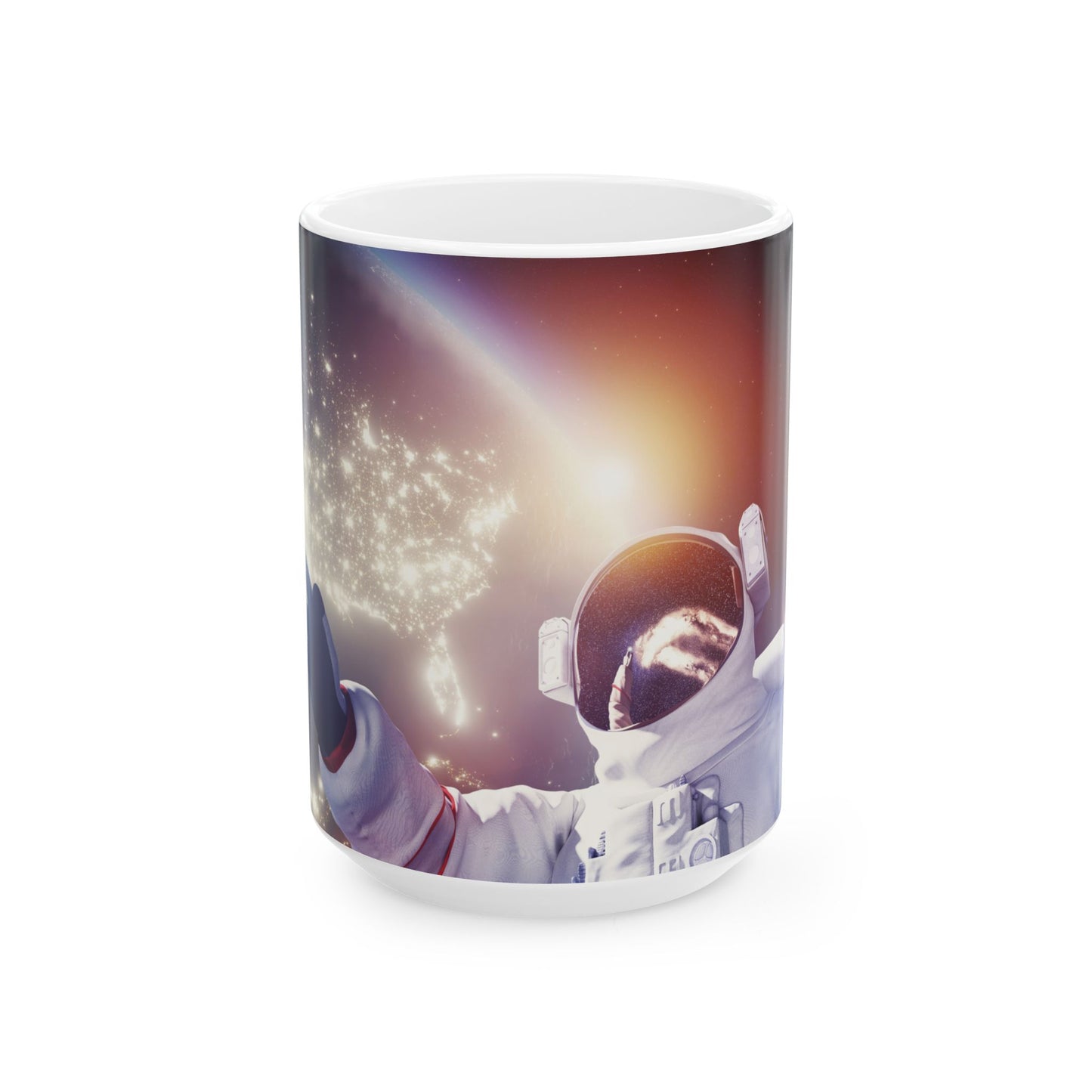 Astronaut Floating - "Not From Here" - Ceramic Mug, (11oz, 15oz)