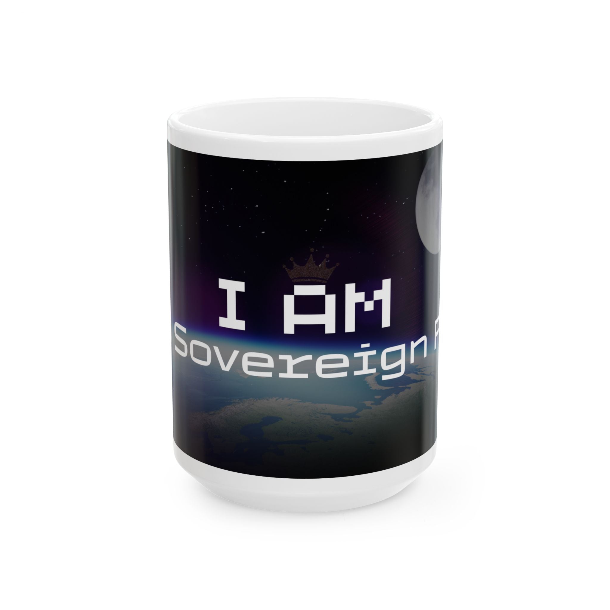 I Am God, Sovereign, Free - Computer Font Ceramic Mug, (11oz, 15oz)