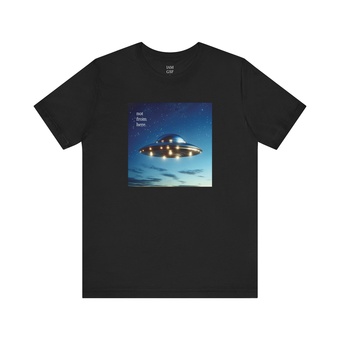 "Not From Here" UFO - Multi-Colors Unisex T-shirt