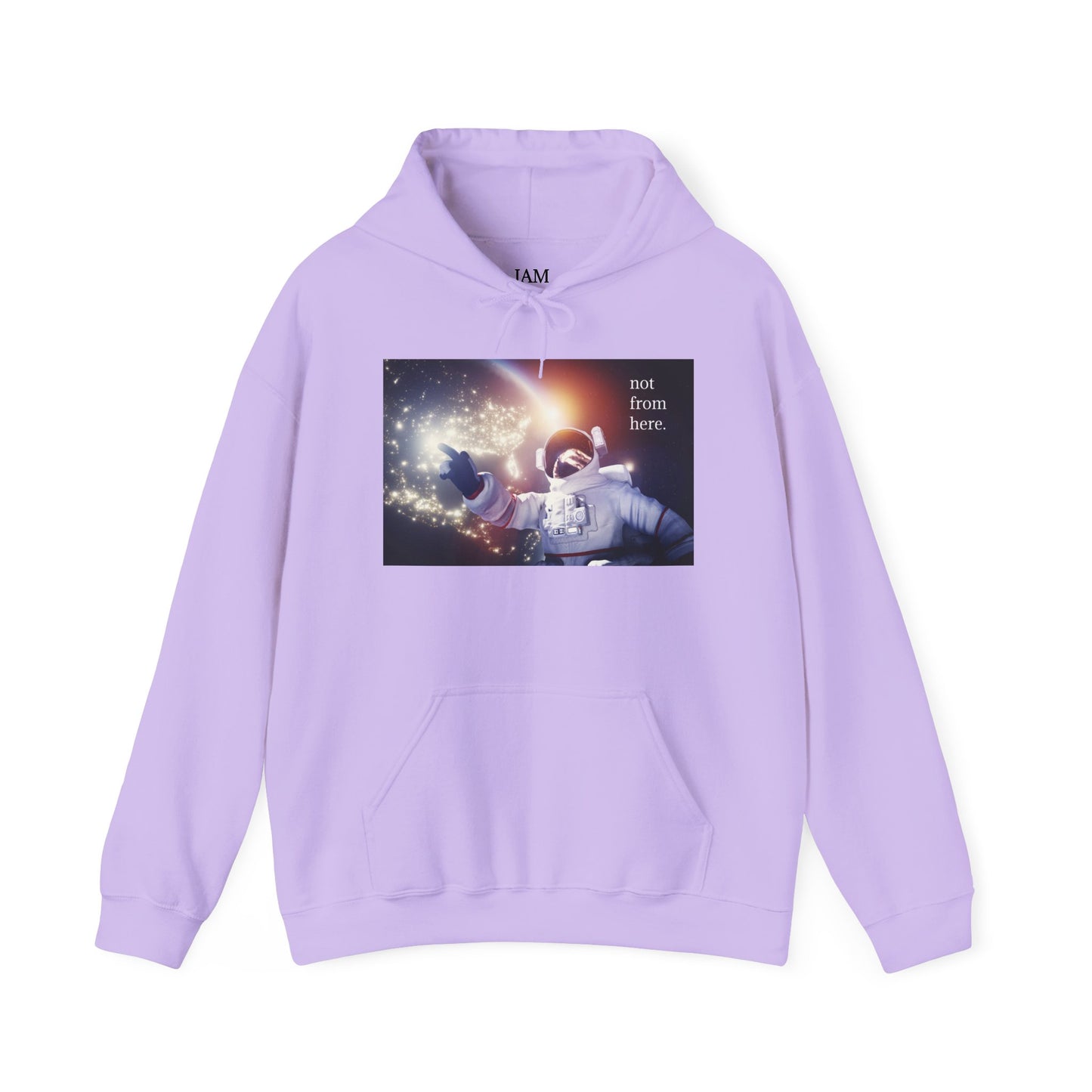 Astronaut Floating - "Not From Here" - Multi-Colors Unisex Hoodie