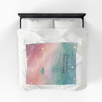 "Visiting Other Worlds" Playful UFO Dreamscape - Velveteen Plush Blanket