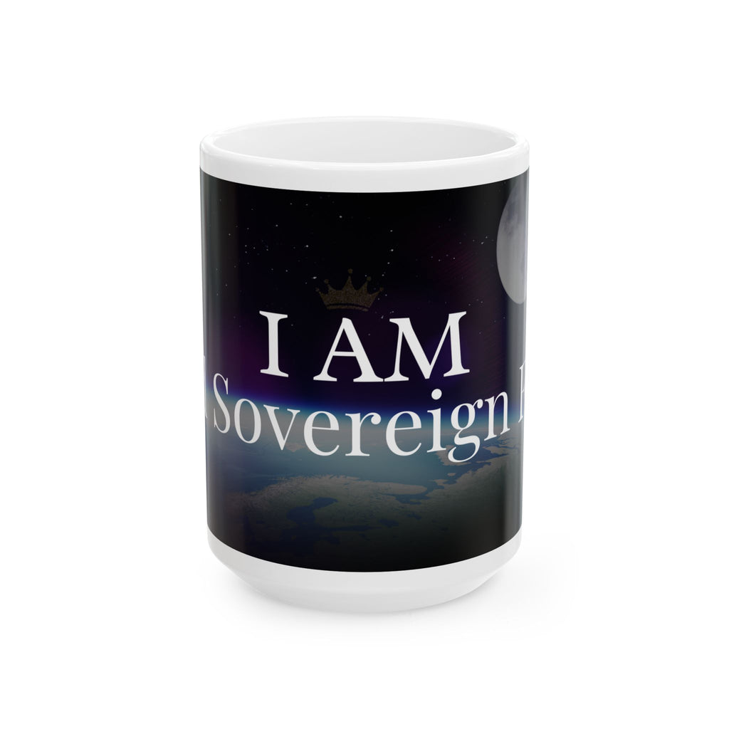 I Am God, Sovereign, Free - Script Ceramic Mug, (11oz, 15oz)