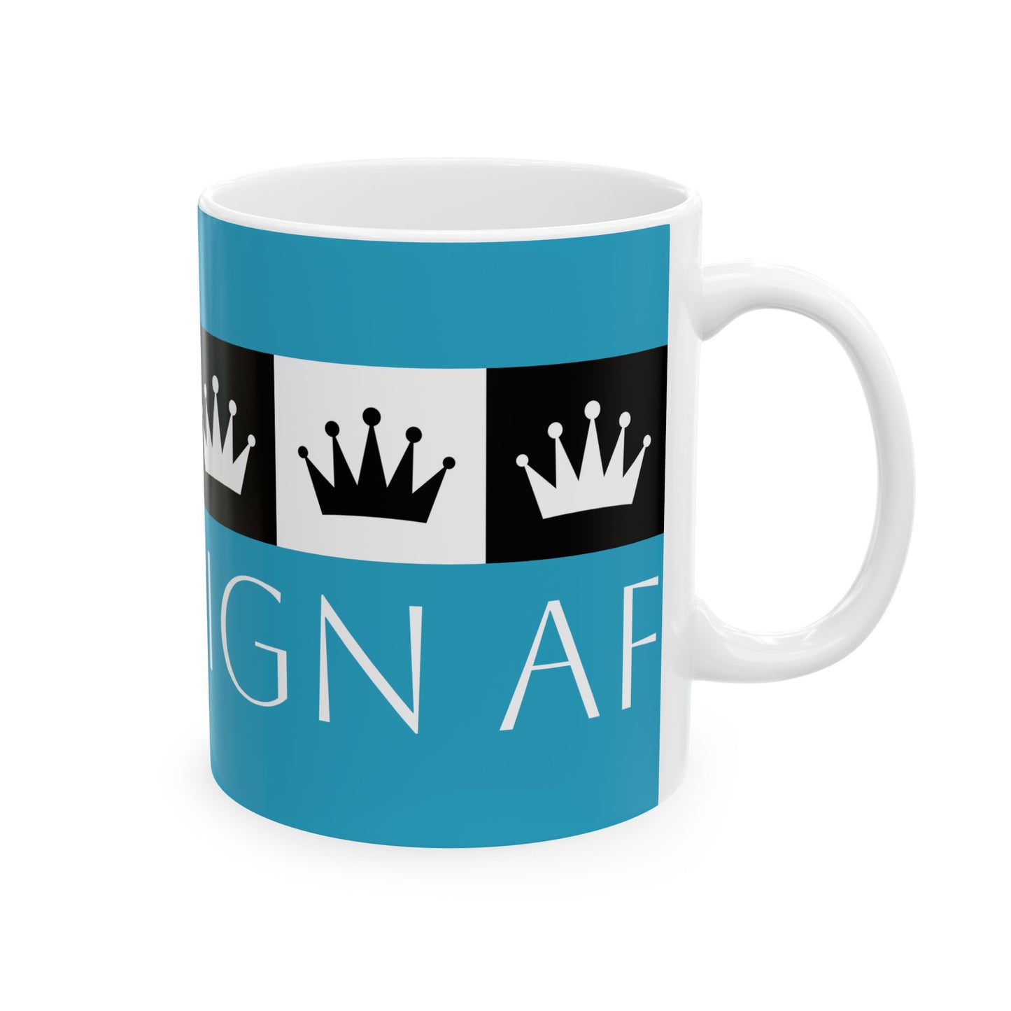 Sovereign AF - Turquoise Ceramic Mug, (11oz, 15oz)