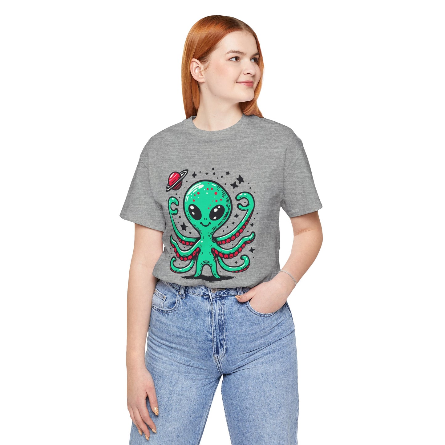 Cute Alien Companion - Multi-Colors Unisex T-Shirt