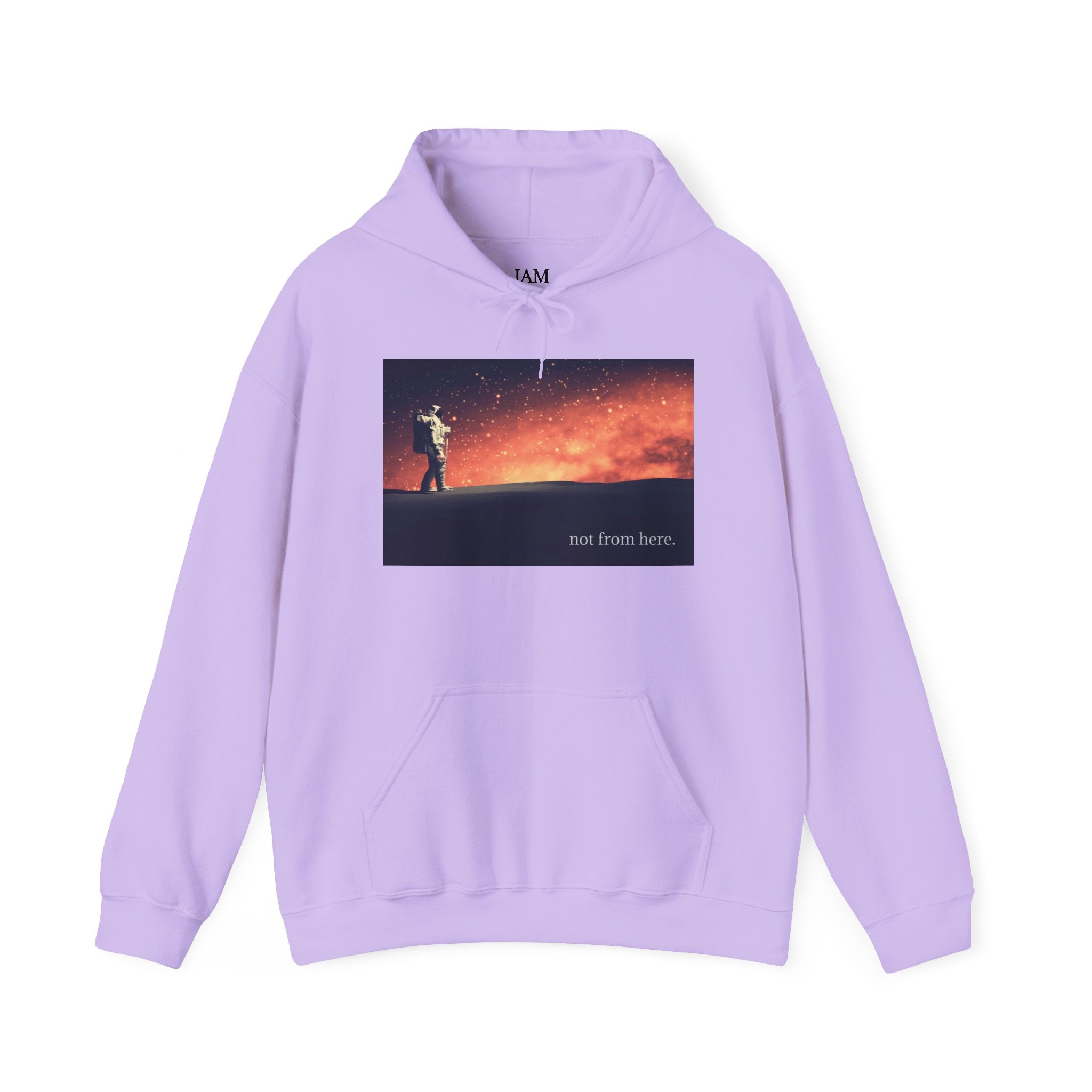 Astronaut Walking - "Not From Here" - Multi-Colors Unisex Hoodie
