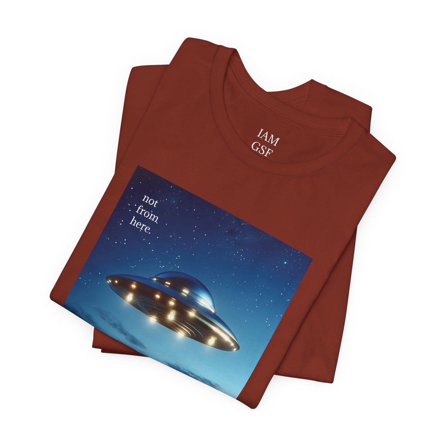 "Not From Here" UFO - Multi-Colors Unisex T-shirt