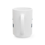 Alien with UFO - White Ceramic Mug, (11oz, 15oz)